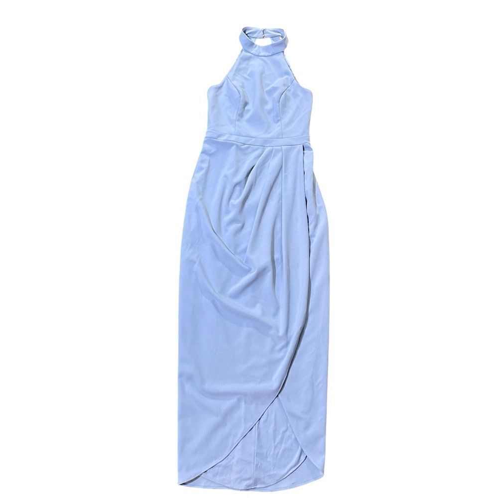 Xscape Haltered Faux Wrap Around Long Dress Size 6